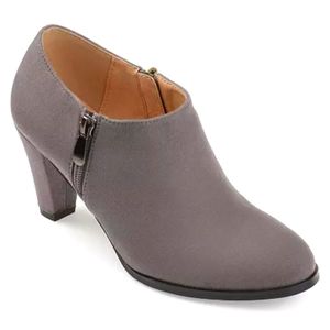 Grey Suede heeled ankle boots booties from Journee Collection - 8